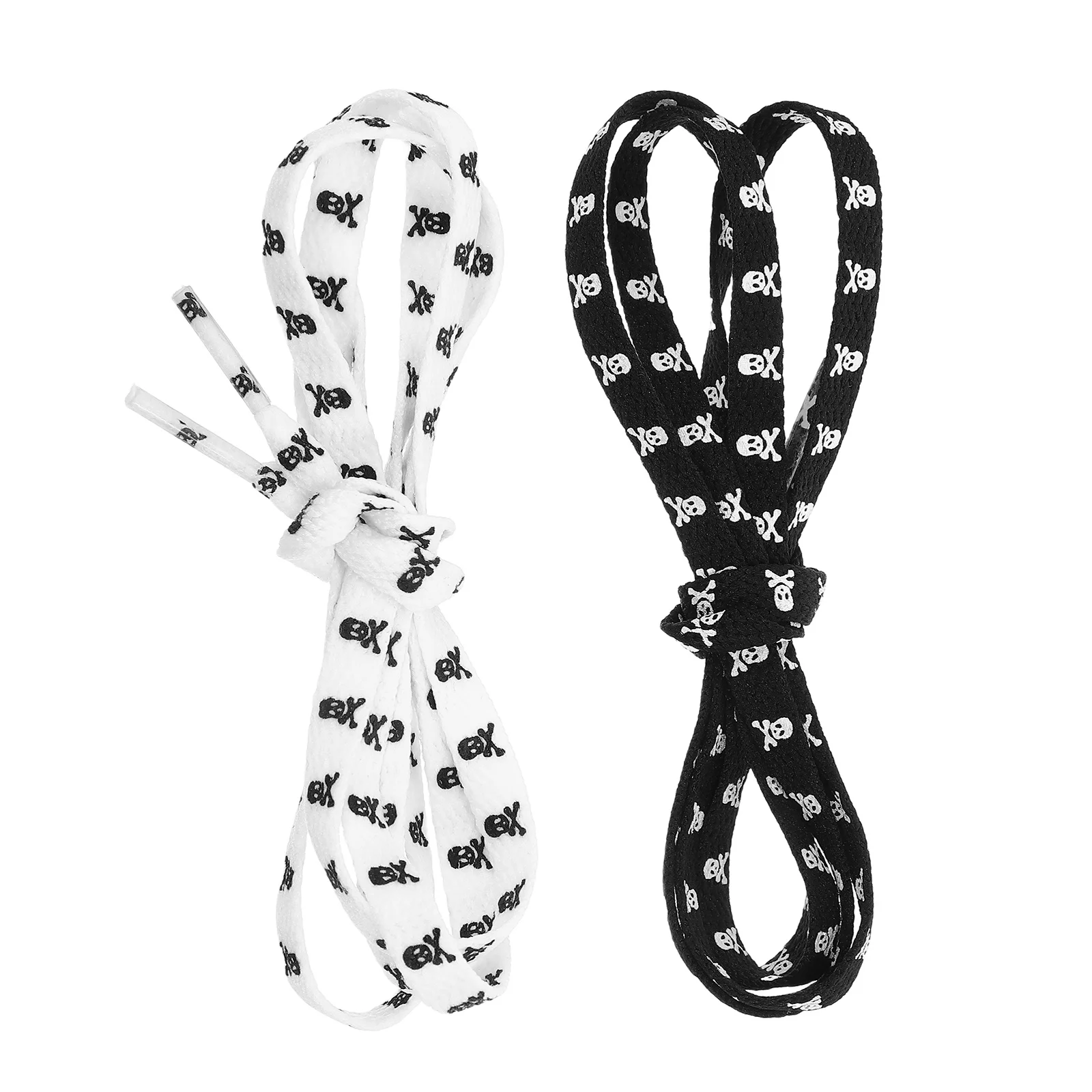 Gothic-Schädel-Schnürsenkel, 2 Paar dicke Seilschnürsenkel für Turnschuhe, Herren und Damen, flache Schnürsenkel, Halloween-Tag der Toten, Dekor