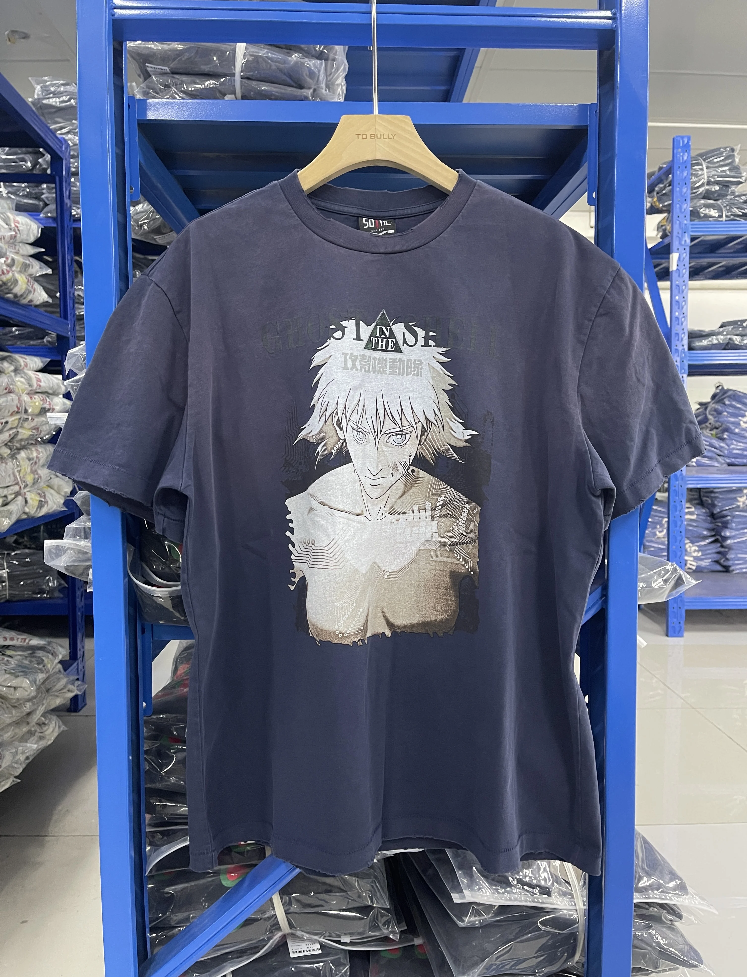

25SS New Retro Vintage Style Brand Fashion High-Street Anime Print Cotton Washed Old Casual Loose Streetwear T-Shirt For Men