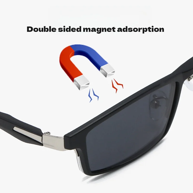 New Metal 5-in-1  Magnetic Suction Sleeve Mirror For Casual Men's Polarized Sunglasses Optical Prescription Glasses For Men 2347