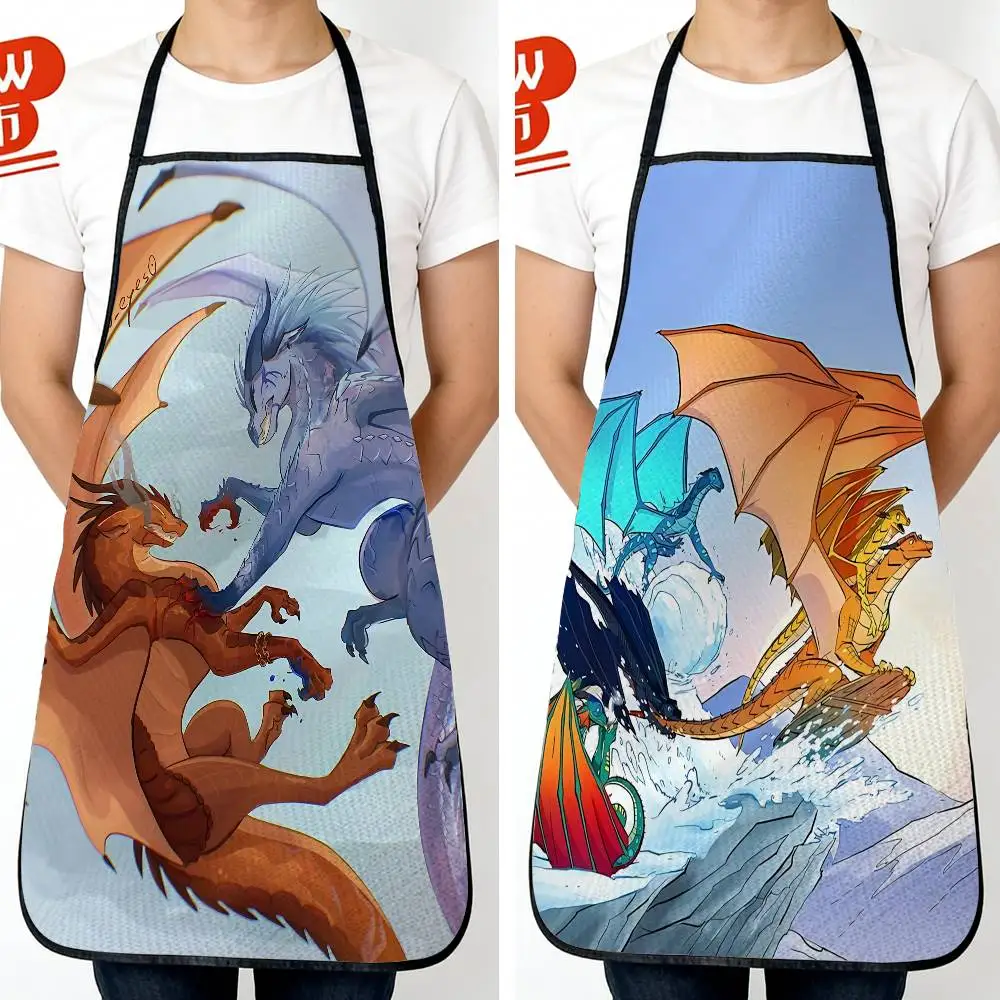 Hybrid Prince W-Wings of Fire New Fashion Kitchen Aprons for Woman Men Chef Work Apron Grill Restaurant Bar Shop Cafes Beauty