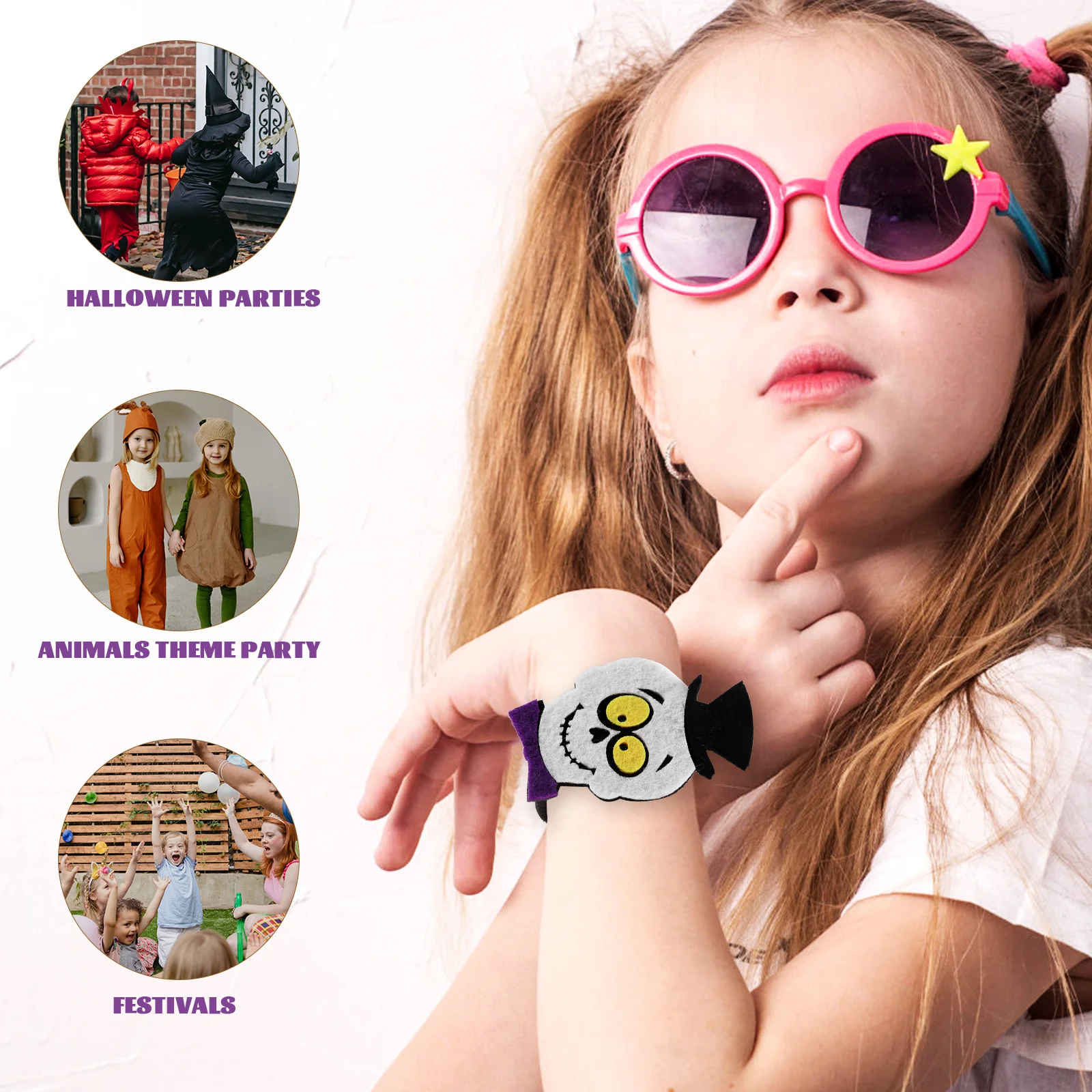 

Cool Pumpkin Ghost Themed Slap Band Lightweight Snap Wrist Decoration Ideal for Halloween Parties Carnivals Stage Performances
