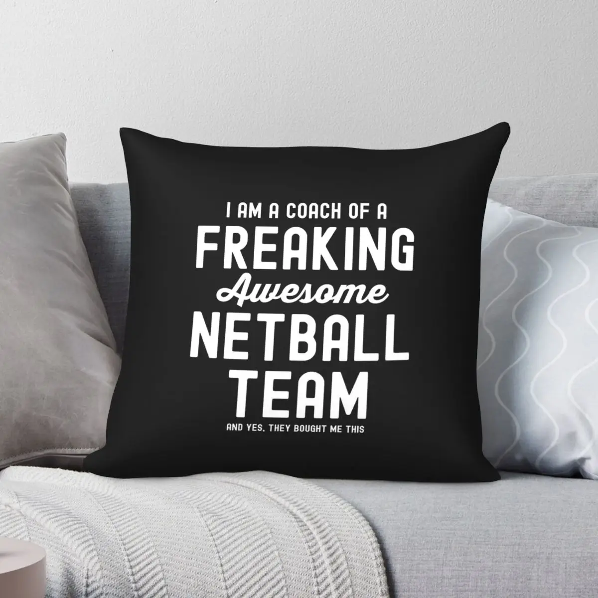 Netball Coach Trainer Square Pillowcase Polyester Linen Velvet Creative Zip Decorative Pillow Case Car Cushion Cover