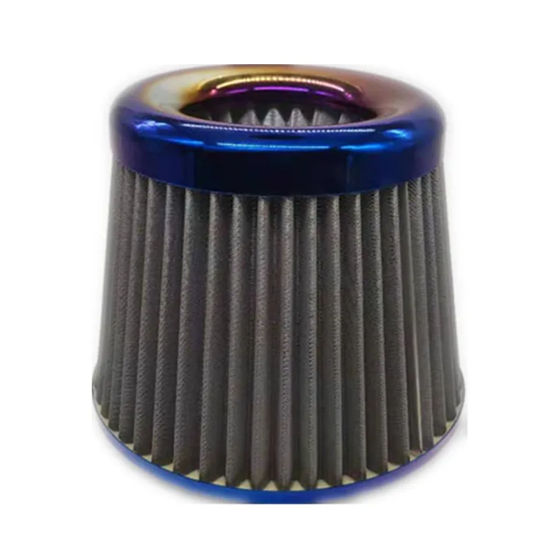 76MM 3-Inch Car Baking Blue Air Filter High Flow Intake Filter Intake Filter Sports Power Mesh Cover Cold Air Intake Kit