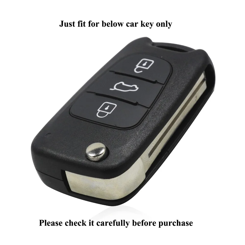 jingyuqin Silicone Key Cover For Kia RIO K2 K5 Sportage Sorento fit Hyundai i20 i30 i35 iX20 iX35 Solaris Verna Folding fob Case