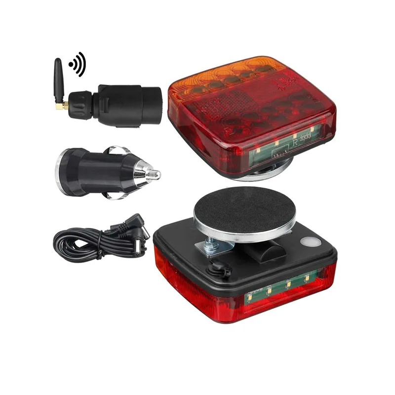 Wireless trailer trailer tail light signal light 12V can last up to 10 hours cigarette lighter charging