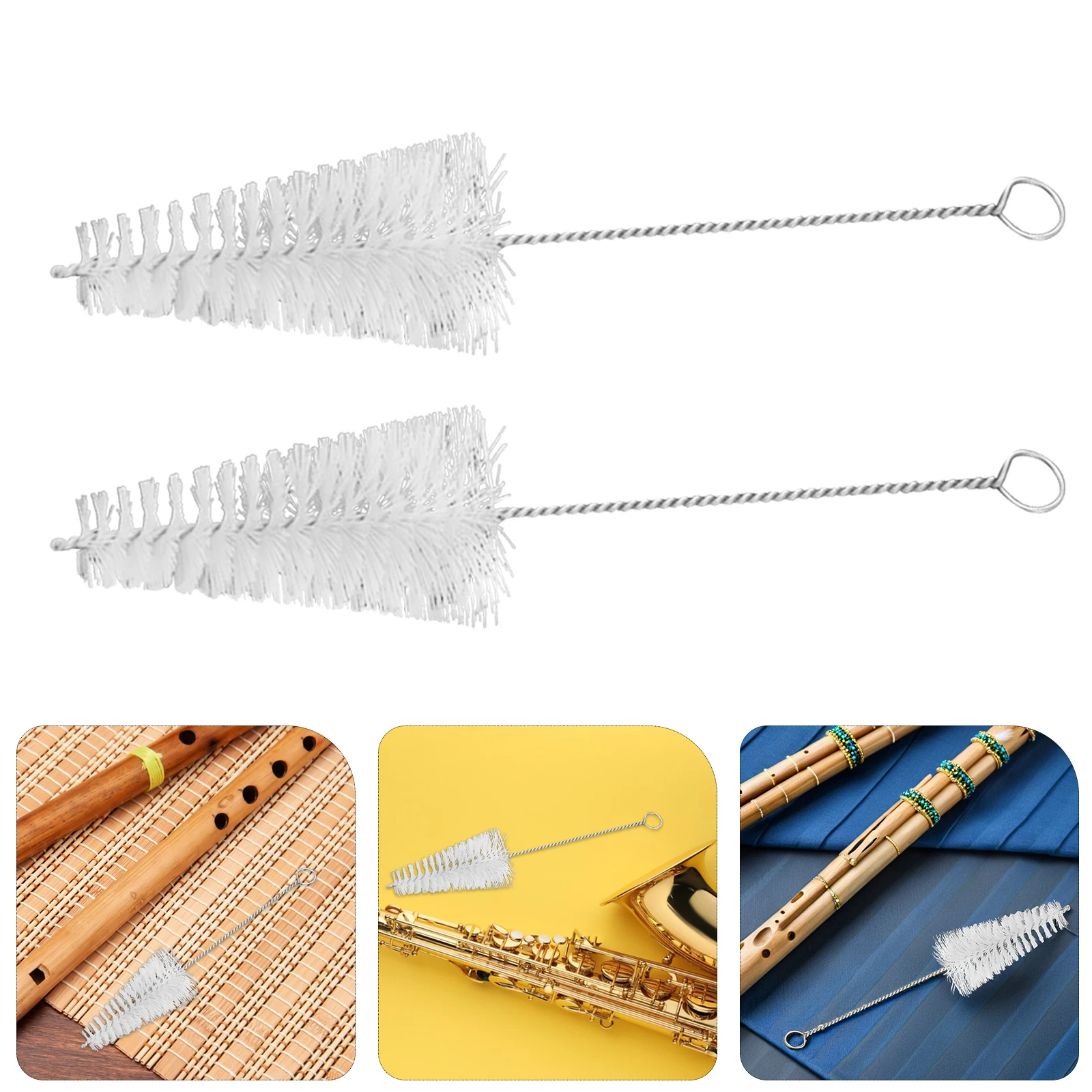 

2pcs Mouthpiece Cleaning Brush Sound Hole Wind Sax Sound Hole Brush Instruments Supplies Durable Tool Home Use
