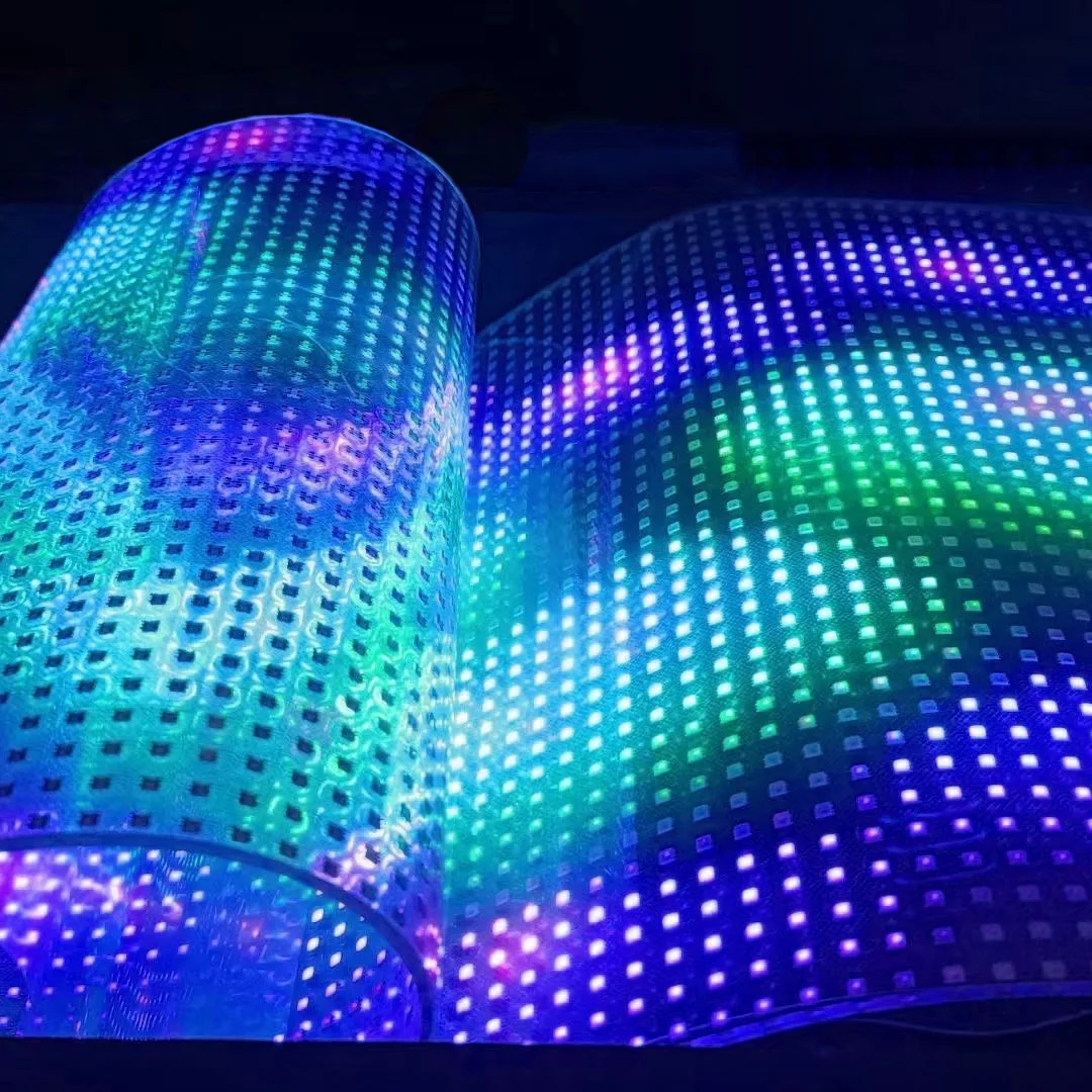 Customizable Flexible Led Crystal Film Screen Transparent Display for Glass Windows Decorative Flexible LED Film