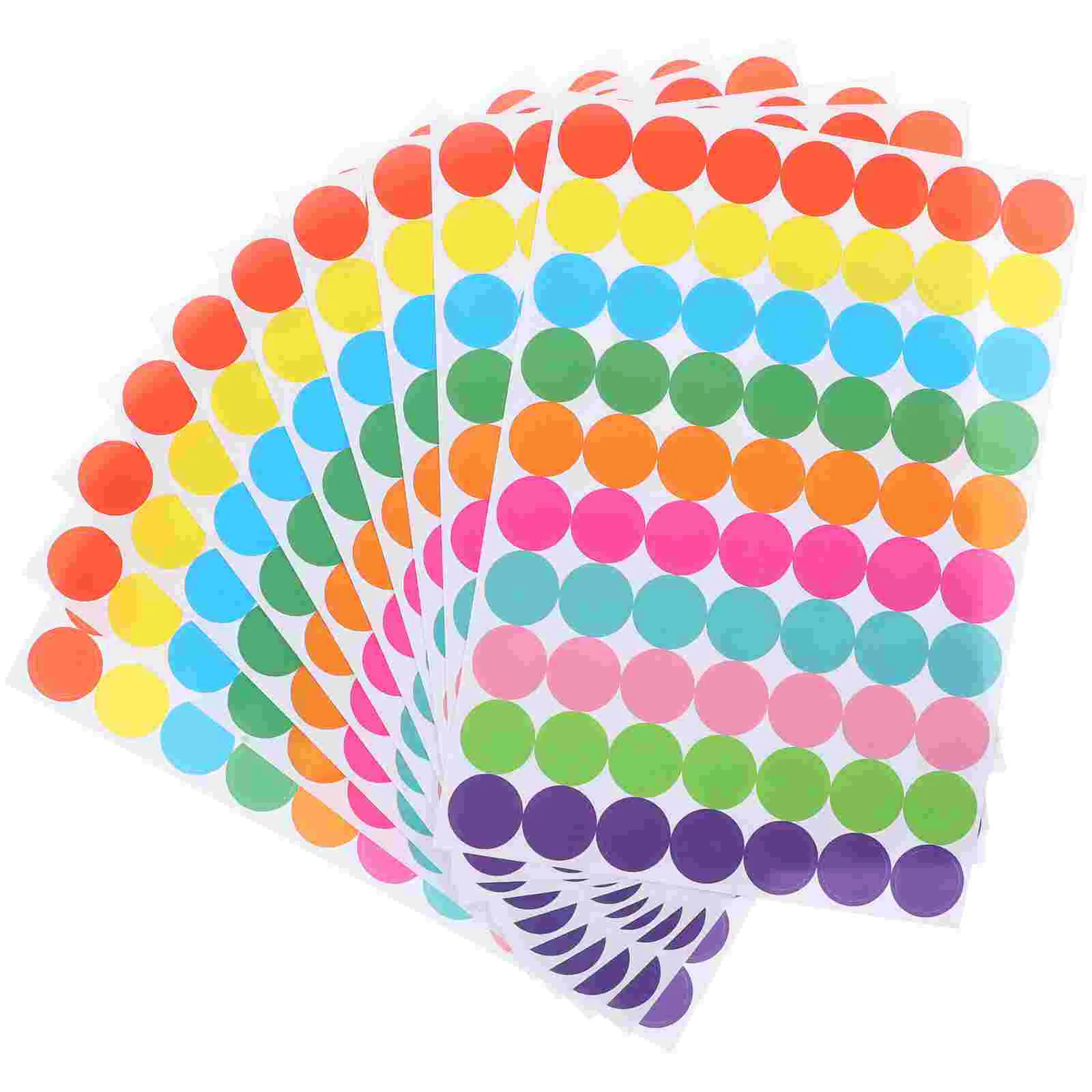 20 Sheets Color Dot Stickers Label Adhesive Circle Dots Labels Seal Paper Colored Small Round