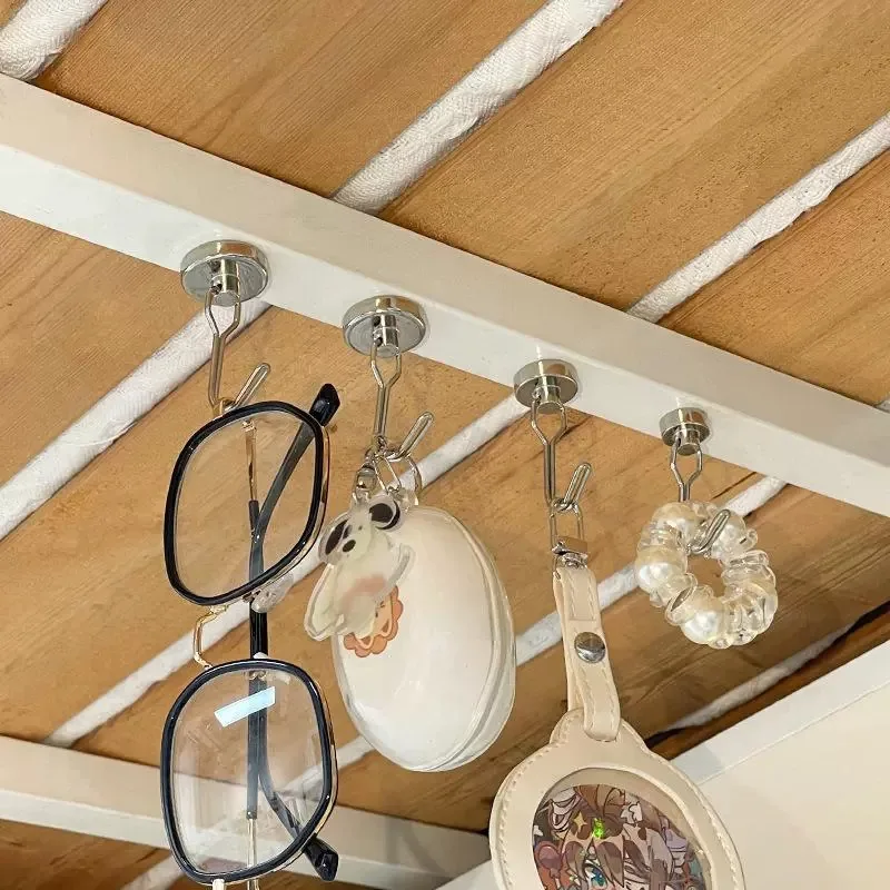 

4pcs black Magnetic Hooks new Cruis Heavy Duty Neodymium Rare Earth Magnetic Hangers Extra Strong Magnets with Hook for Hanging