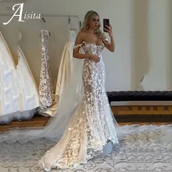 Customized Applique Sweetheart Spaghetti Straps Wedding Dress Appliques Bride Dress Long Wedding Gowns Long Sleeves 2025