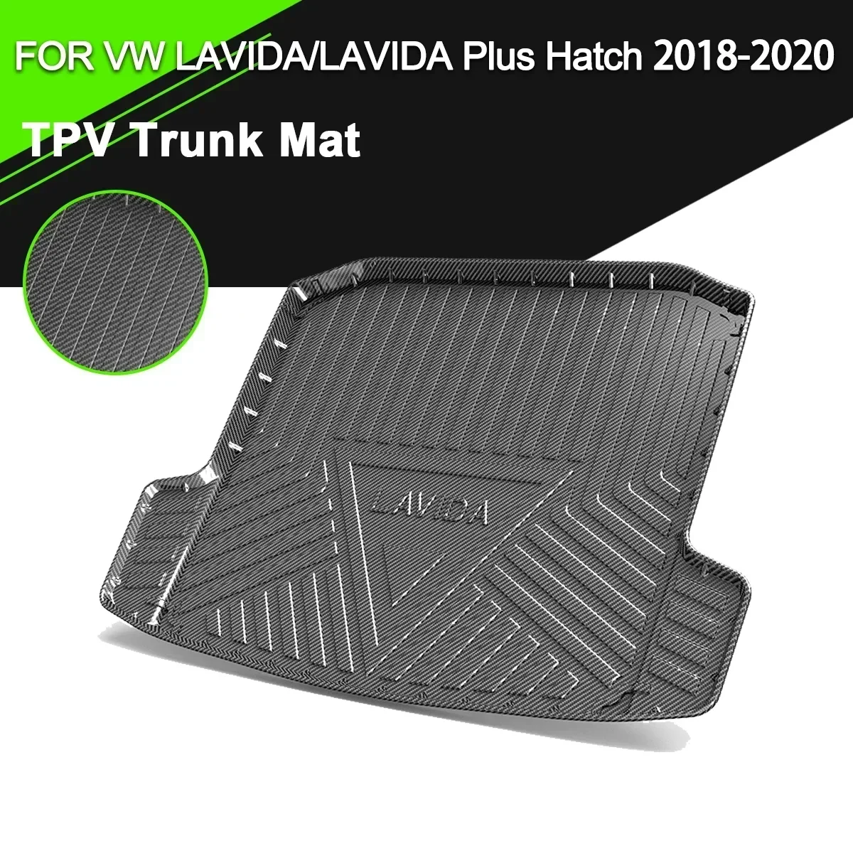 

Задний багажник автомобиля, коврик из ТПВ, водонепроницаемый нескользящий резиновый грузовой коврик из углеродного волокна для VW LAVIDA/LAVIDA PIus Hatchback 2018-2020