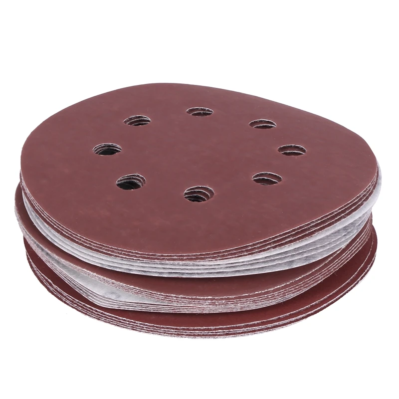 Dischi abrasivi da 25 pezzi da 5 pollici 125 mm carta vetrata a 8 fori grana 800 1000 1200 1500 2000