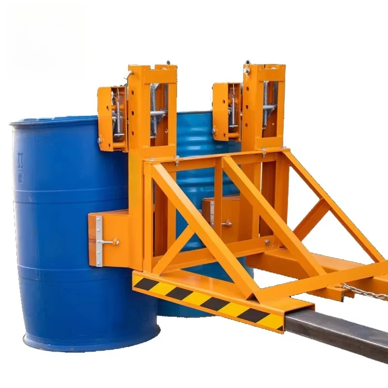 for·Double Rim Grip Mechanical Drum Lifter Barrel Drum Grab Clamp Forklift Drum Attachment@