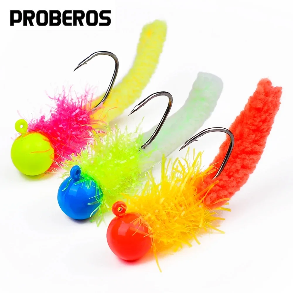 5pcs/lot 1g 2g 4g Micro-object Fly Fishing Hooks Jig Head Colorful Feather Anti-hanging saltwater freshwater Hook Fishing Tackle