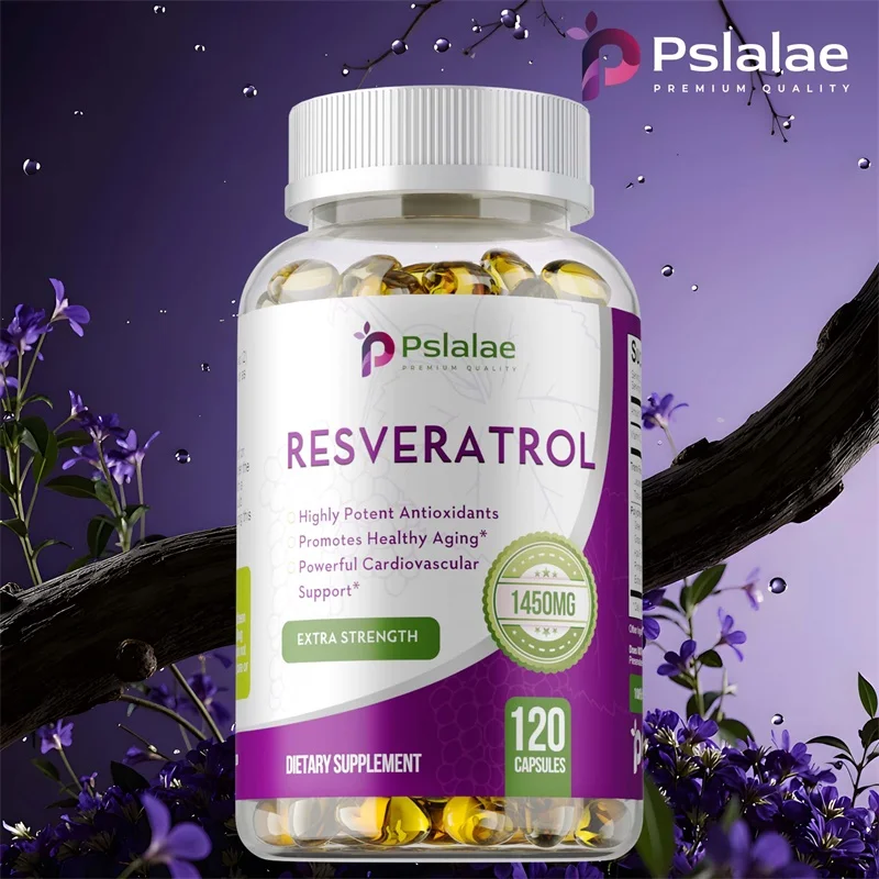 

Resveratrol Capsules - Antioxidant, Anti-aging Supplement,Support Heart Health,Joint Support,Brain Function,Immune System Health