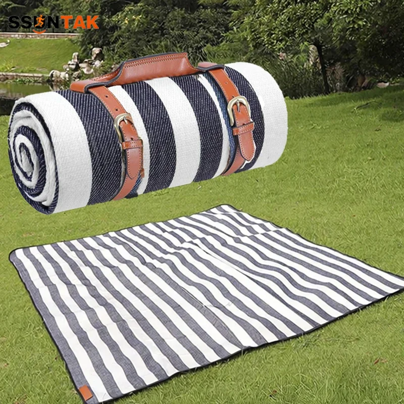 

SSUNTAK Extra Large Waterproof Picnic Blanket-Sandproof Foldable Outdoor Beach Mat with Handy Tote,Ideal for Camping,Indoor,Park