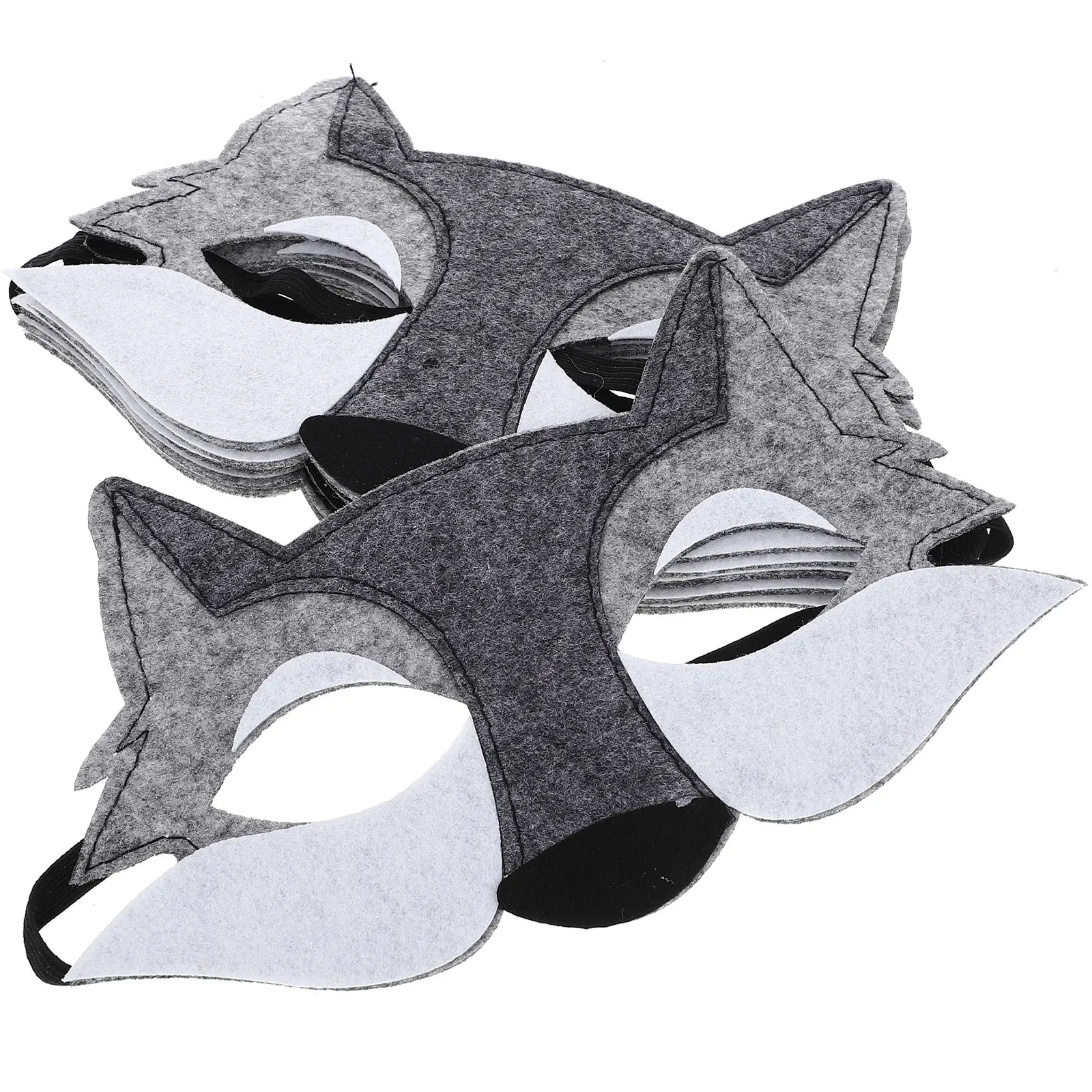 

6pcs Werewolf Mask Half Face Wolf Felt Halloween Cosplay Party Supplies Animal Costume Props Masks Accessories