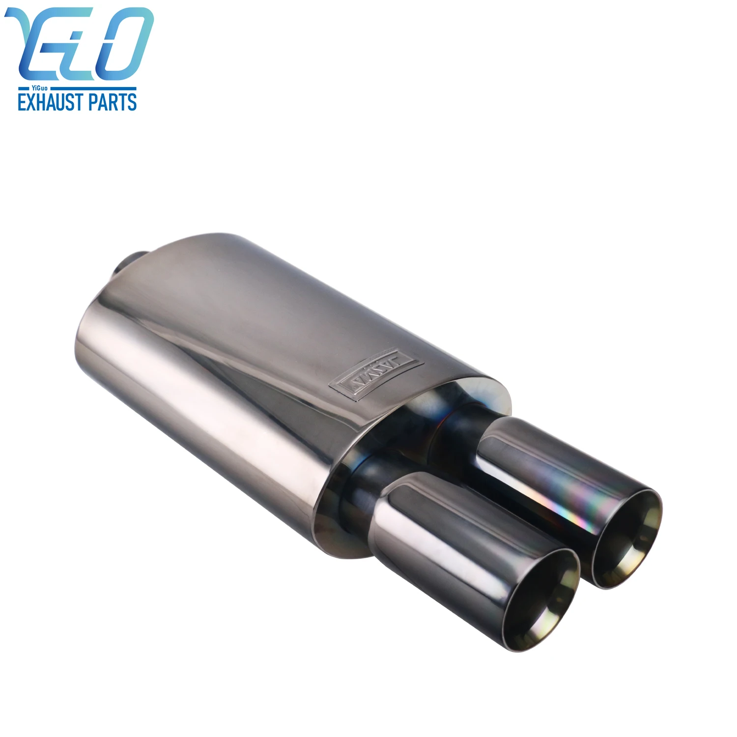 Universal Car Exhaust Muffler Pipe Tailpipe System Stainless Steel Racing Sport Muffler double out
