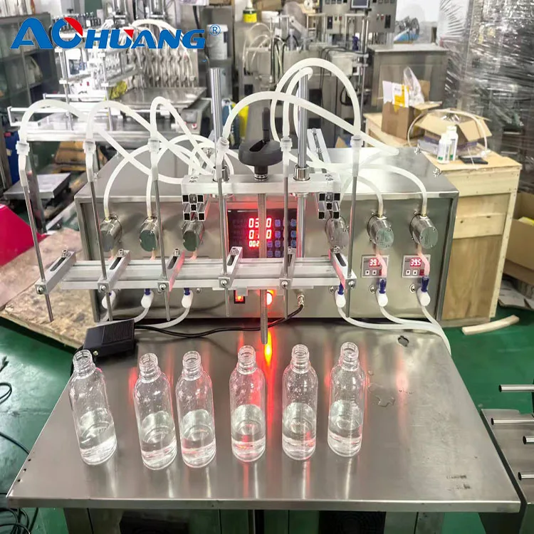 Máquina tampadora de enchimento automática de 4 cabeças Máquina de enchimento de líquidos para garrafa de suco de perfume de óleo essencial