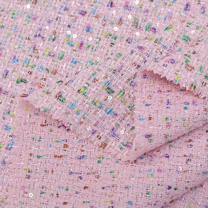 1x1,48m Paillettenstoff für Jacken, Mäntel, Kleider, DIY Farbiger Grobstrickstoff, Oberteil, Rock, Nähstoff, Handtaschenmaterial – Detail 7