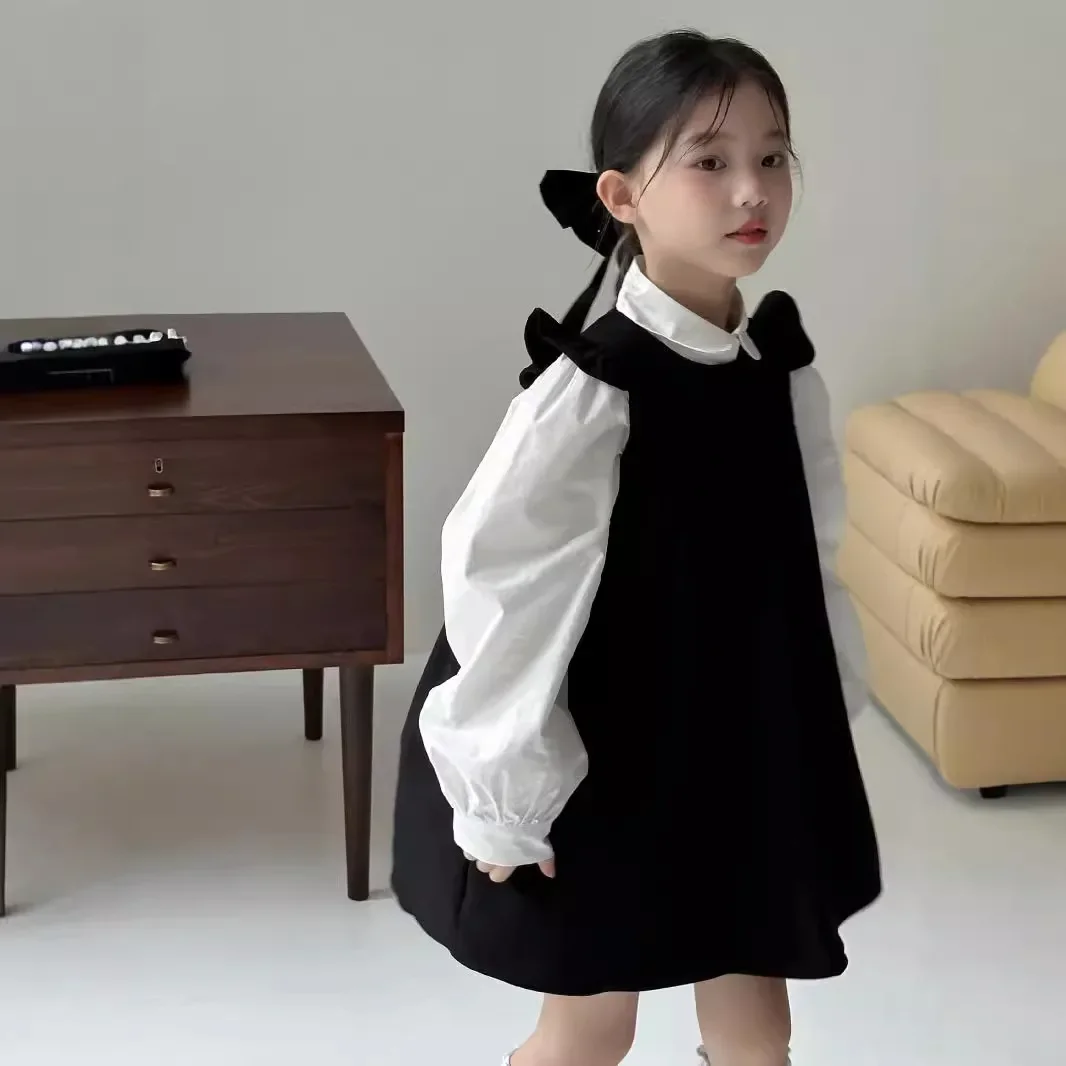 女の子用2点セット - ノースリーブシャツ＆ピナフォアドレス、幼稚園の普段着に最適な幼児用プリンセス衣装、子供服女の子用