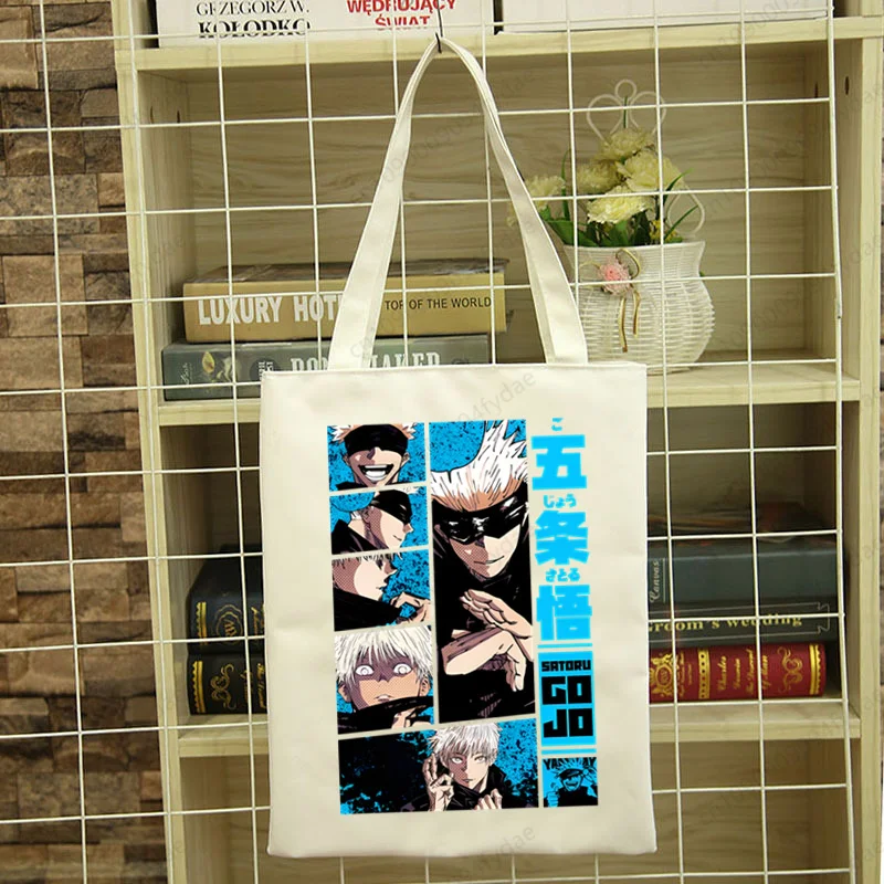 Jujutsu Kaisen Gojo Satoru Room Anime Simple Women Package Elegant Canvas Bag Handbags Casual Shopping Girls Handbag