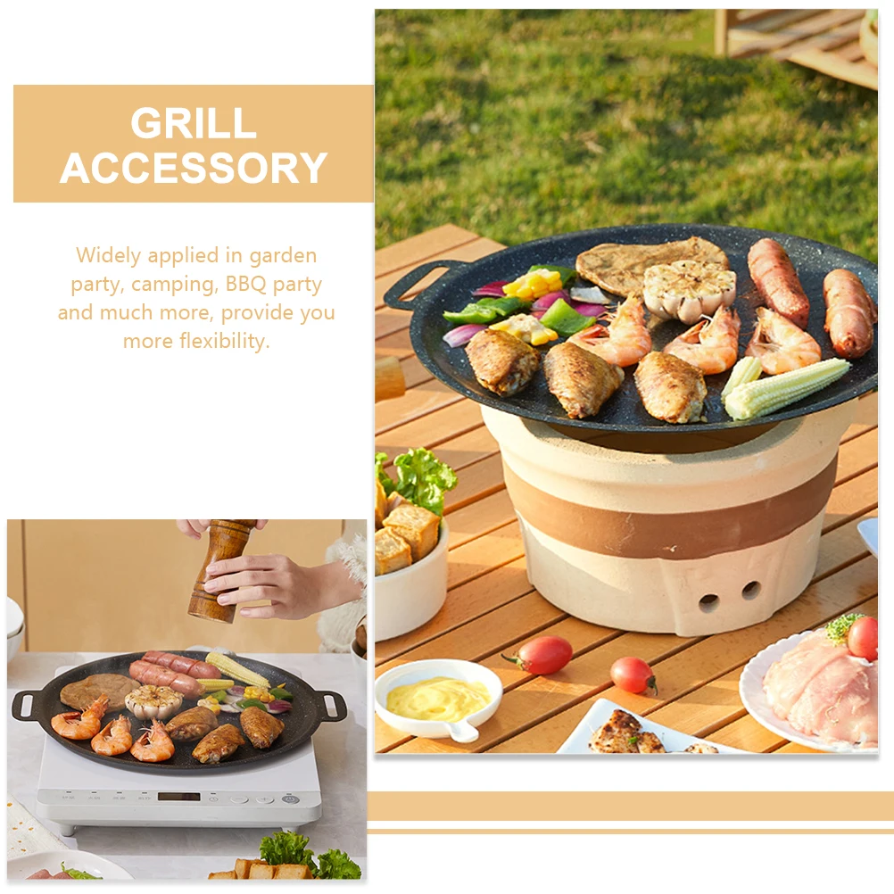 

Уличная сковорода-гриль с антипригарным покрытием, железный поднос для гриля, многофункциональные аксессуары для барбекю, мясо, овощи, сковорода для кемпинга, гриля