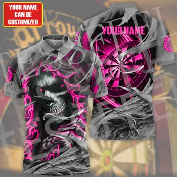 커스텀 이름 다트 플레이어 스포츠 게임, 레트로 빈티지, 여름 캐주얼, 하라주쿠 폴로 셔츠, 스트리트웨어, 반팔, 13