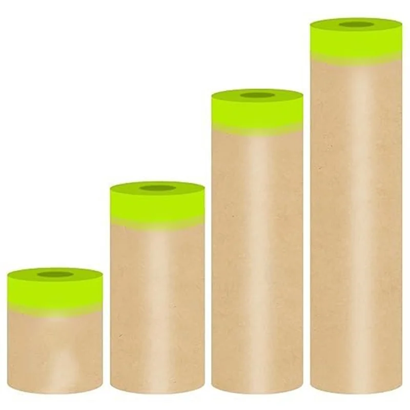 

ABGR-Pre Taped Masking Paper For Paintingadhesive Tape & Drape Painters Paper, Automotive Paint, House Decoration, DIY