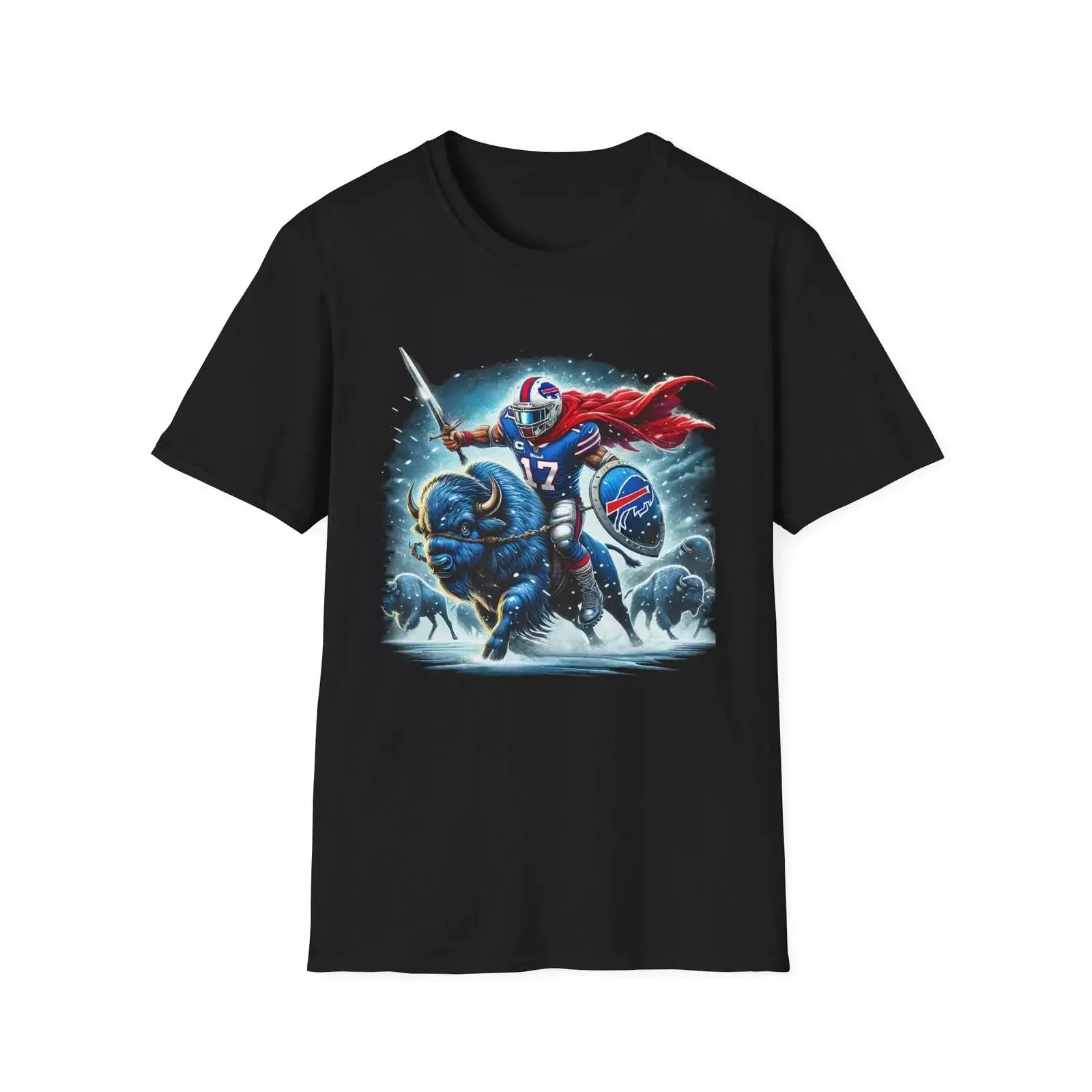 King Josh Allen Riding into Battle T Shirt Lead the Charge vintage Washed Breathable Stretched Top For Everyday Wear