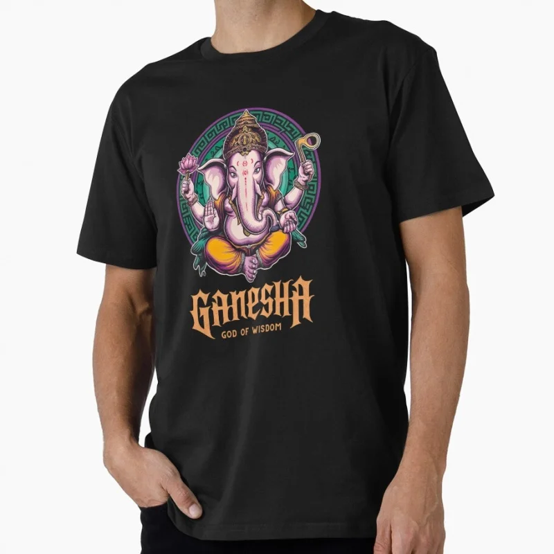 

Ganesha god of beginnings, wisdom and luck 0605 Hinduism Gods Gift t shirt Hindu Mythology Graphic Clothes US Size Tops S-6XL