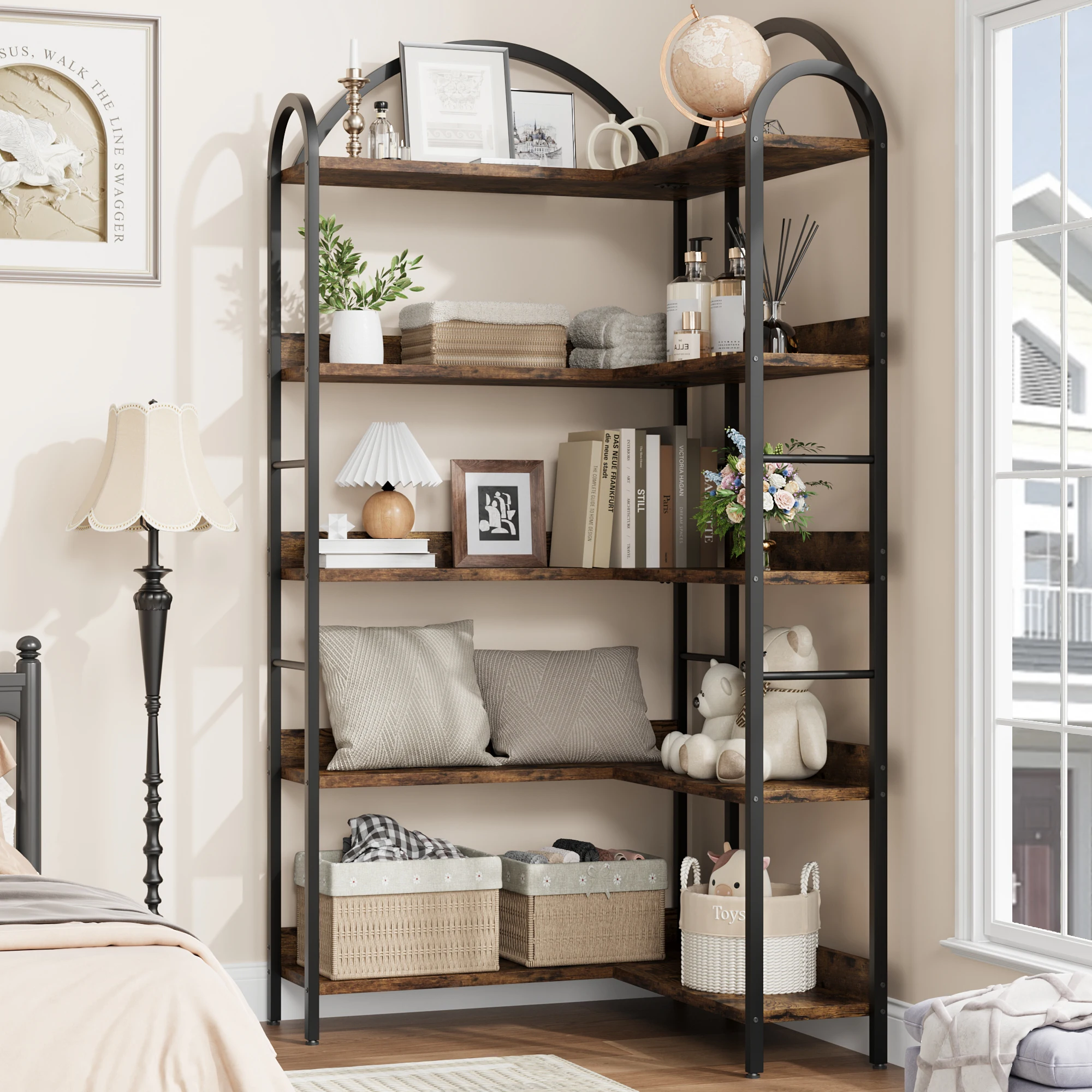 Frame Display Wood - Libreria ad arco a 5 ripiani
