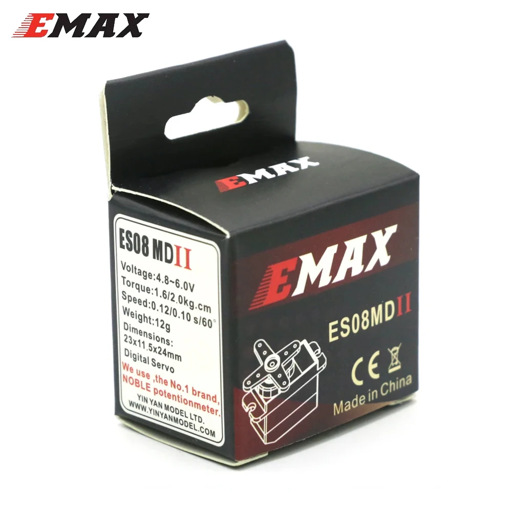 Emax ES08MD ES08MDII 4-6.0V 2kg Metal Gear Mini serwo cyfrowe Futaba/JR wtyczka do TREX 450 samolot helikopter akcesoria