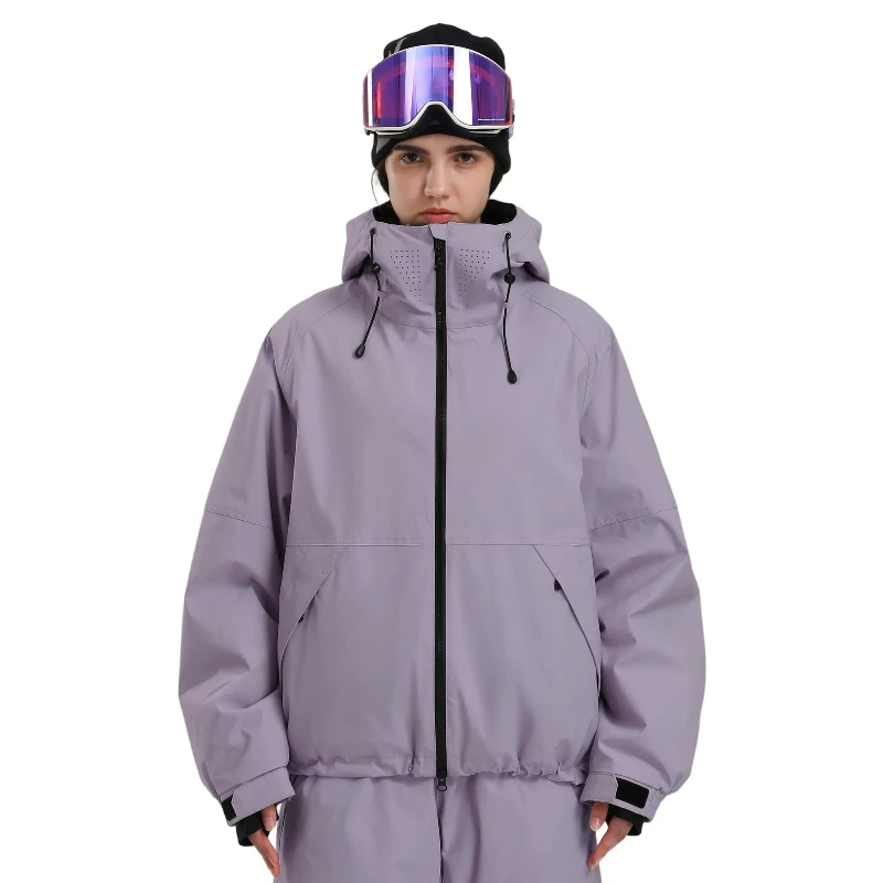 New Women's Skiing Jackets Winter Solid Loose Windproof Outdoor Snowboarding Coats Breathable Waterproof Sports Zipper Men Tops