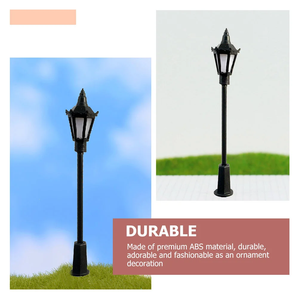 10 Pcs Lamp Post Street Light Model Decor Lampshades Abs Embellishments Micro Lights