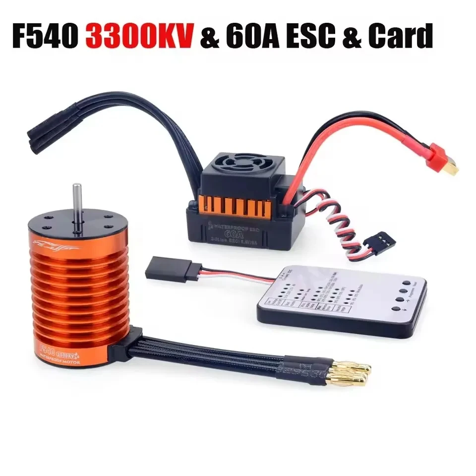 SURPASS HOBBY Waterproof F540 3300KV 4370KV Brushless Motor W/60A ESC Combo for 1/10 1/12 RC Car Truck Toy image 3