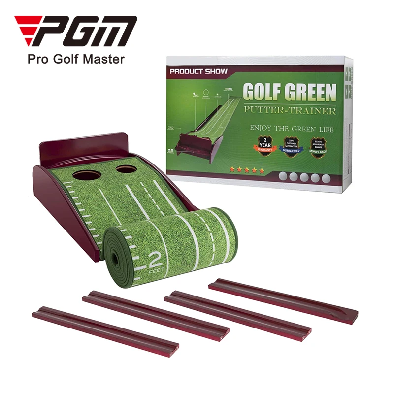 PGM TL013 custom velvet solid wood golf putting mat auto return ball indoor golf putting mat