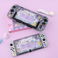 Funda protectora transparente con dibujos animados para Nintendo Switch 2/consola OLED, cubierta dura, accesorios para tapas Joy-Con Stick