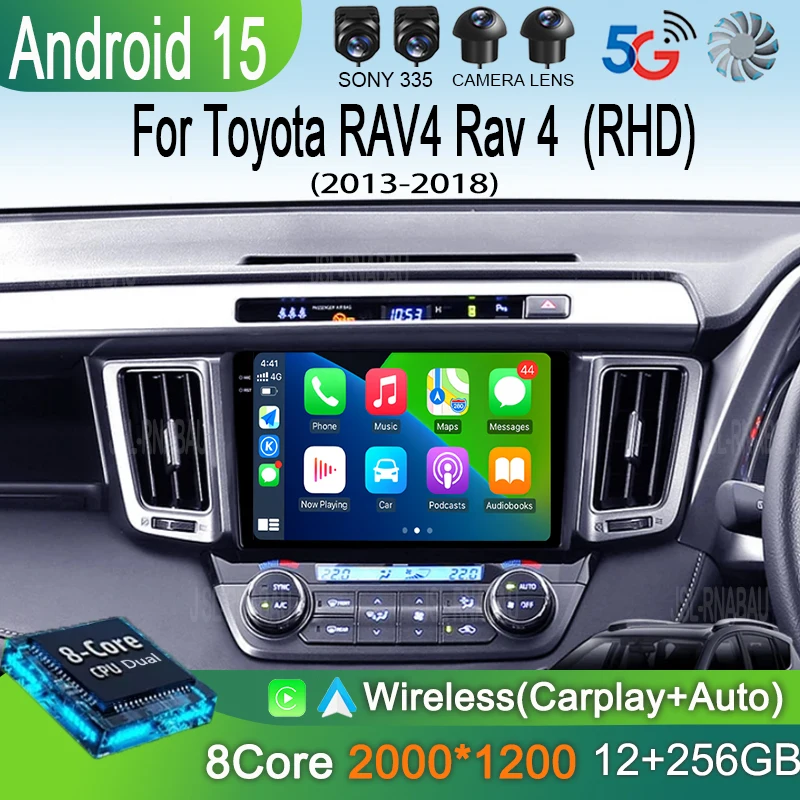 Android 15 Carplay Auto Voor Toyota RAV4 Rav 4 2013 2014 2015 2016 2017 2018 2019 Autoradio Multimedia Video speler GPS Head Unit