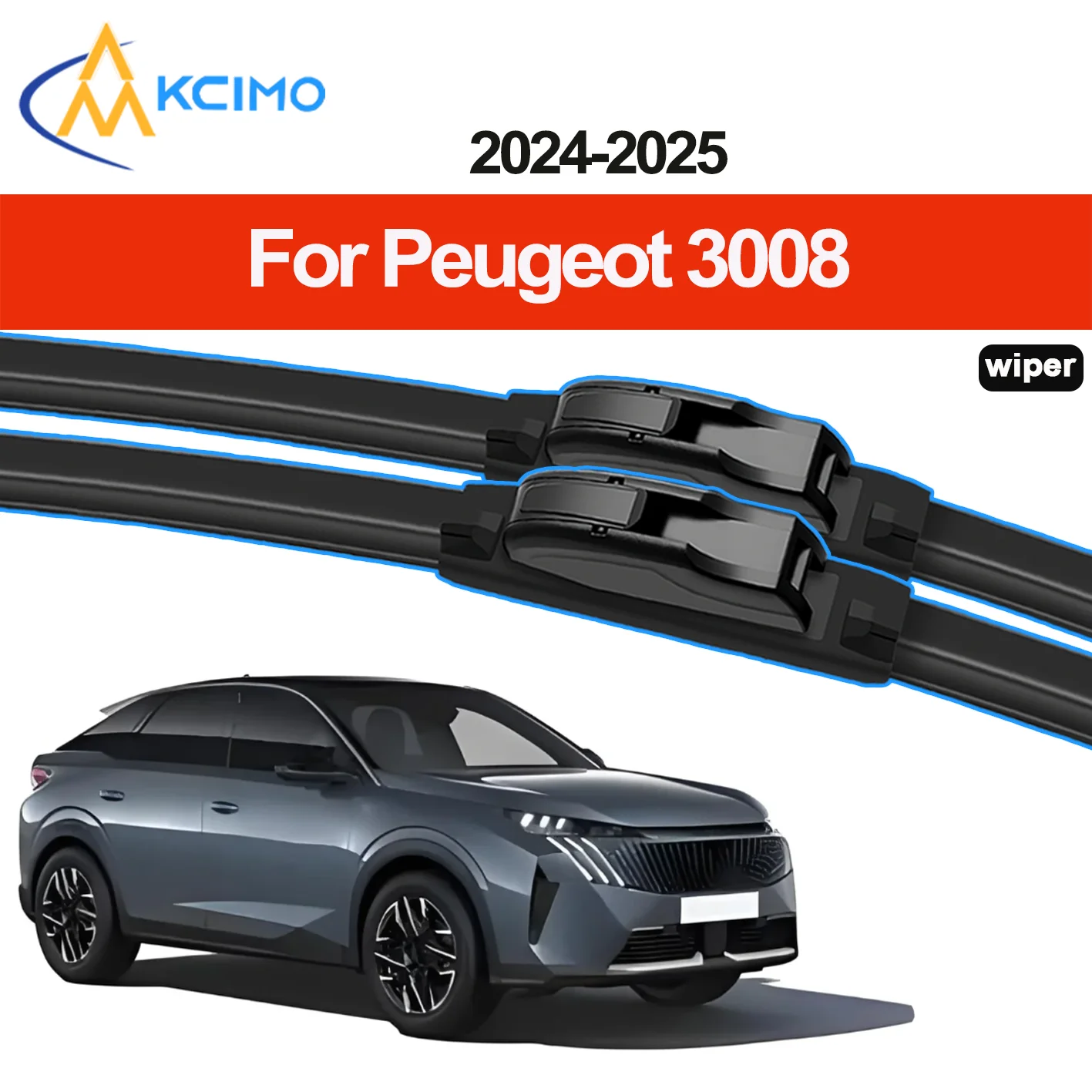

KCIMO 2PCS New Front Windshield Wiper Blade for Peugeot 3008 P64 2024-2025 Peugeot e-3008 (electric version) Front Windshield