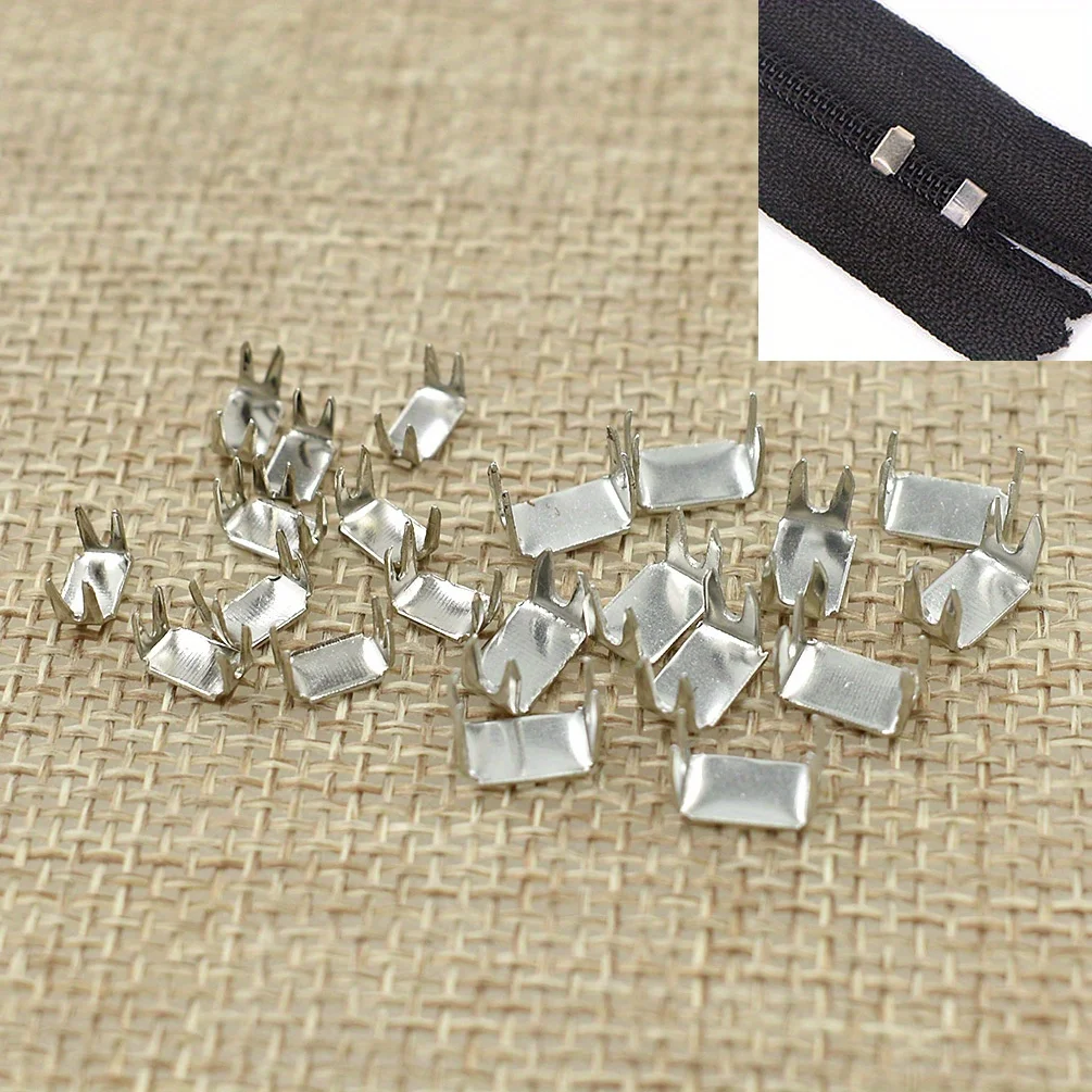 280 Stück # 3 Silberne U-förmige Reißverschlussstopper Rutschfeste Knopfverschlüsse für Kleidung Taschen Schuhe DIY Nähzubehör
