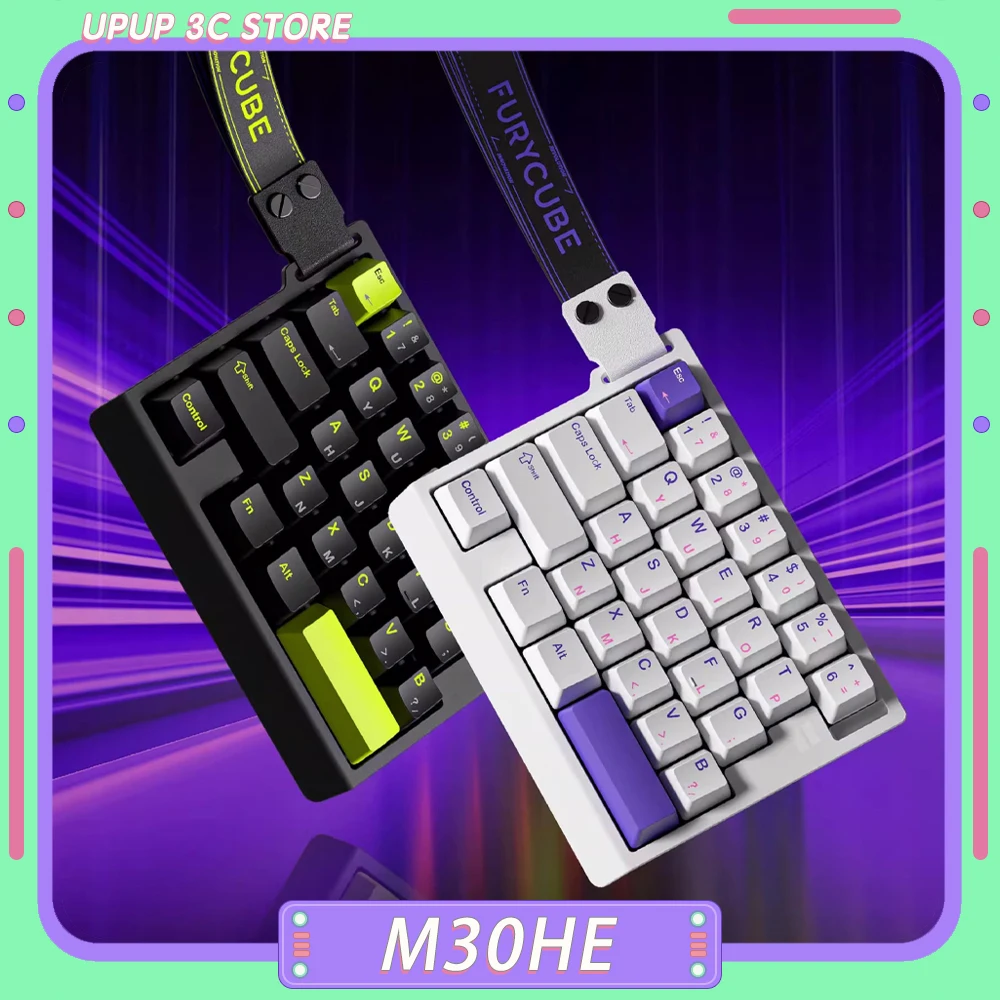 

FURYCUBE M30HE Одноручная клавиатура с магнитным переключателем M68HE Проводная игровая клавиатура FPS для киберспорта 0,1 мс Сверхнизкая задержка ПК Геймер