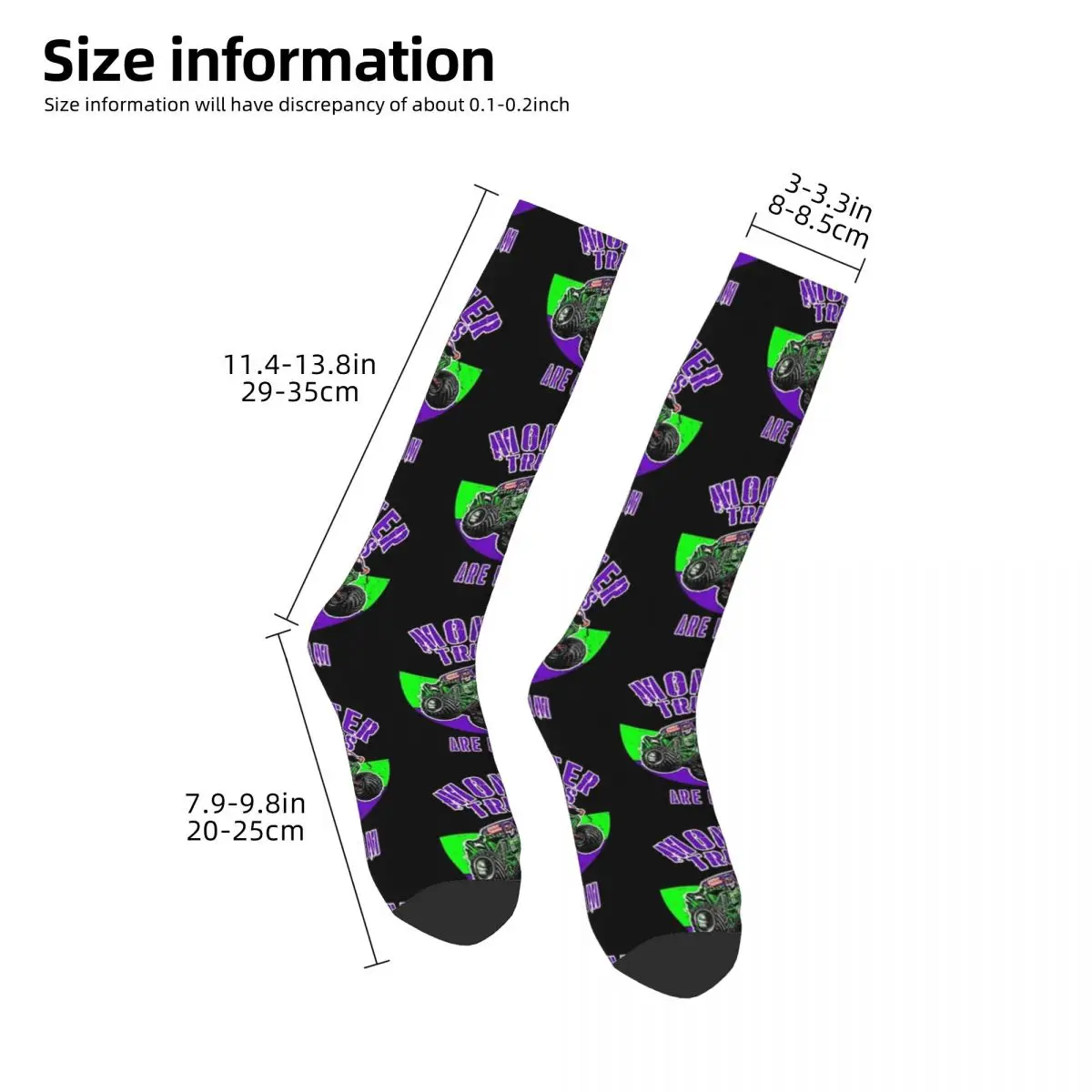 Monster Truck Are My Jam Grave Digger Socks Harajuku Stockings All Season Long Socks Accessories for Man's Woman's Gifts