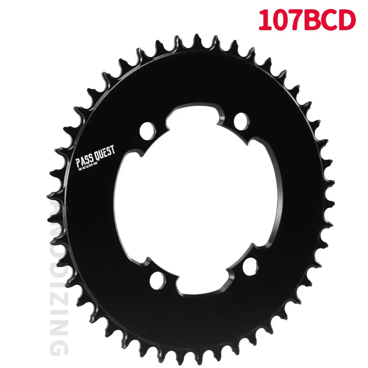 PASS QUEST 107BCD ChainringS for SRAM Force Crankset Support 12 Speed Axs Chain,36T-58T 107BCD Round Road Bike Chainrings