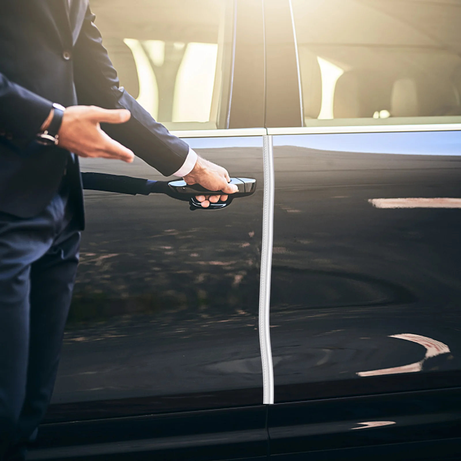 5 لفات حافة الحرس قطاع المضادة للتصادم حماية باب السيارات دخول الحرس لباب السيارة تقليم دائم السيارات شريط عازل #6