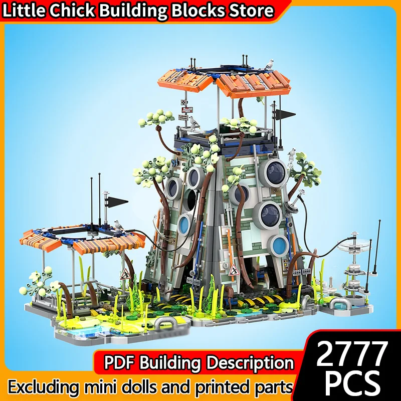 

City Street View Model MOC Building Bricks Cyberpunk Neon Wastes Modular Technology Children Holiday Gifts Assemble Toys Suit