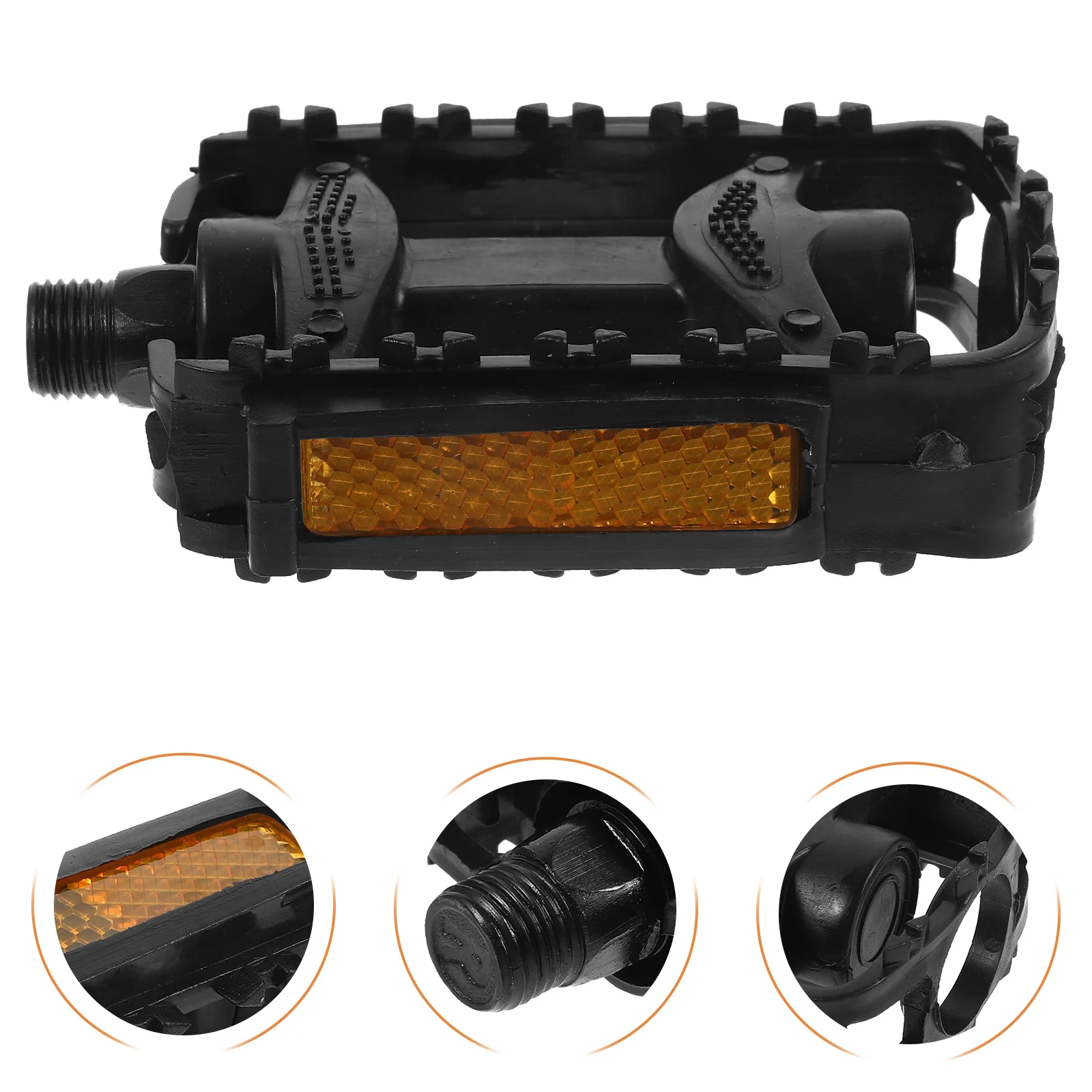 زوج واحد من دواسات دراجة الأطفال السوداء من البلاستيك القوي غير القابل للانزلاق، ملحقات دراجة مريحة وقابلة للاستبدال لركوب الدراجات على الطرق الجبلية #4