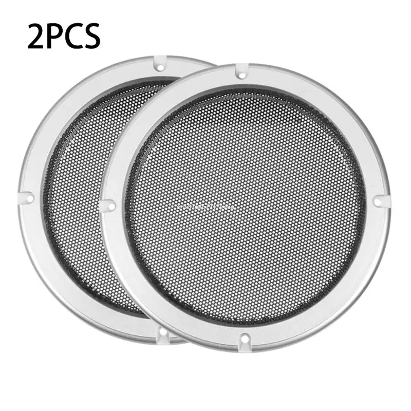 2Pcs Speakers Cover 2/3/4/5/6.5/8/10 inch Protective Mesh Plastic Frame Grille Dropship