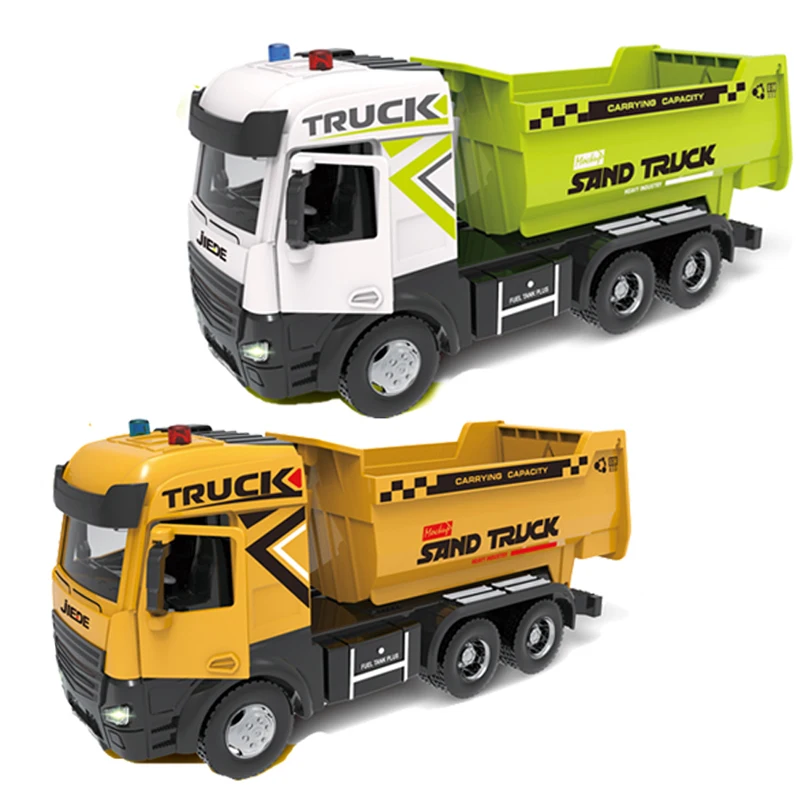 ダンプトラック合金 + プラスチックダイキャストモデルエンジニアリング輸送プレイ車両おもちゃサウンドライトプルバックコレクションギフト子供のための