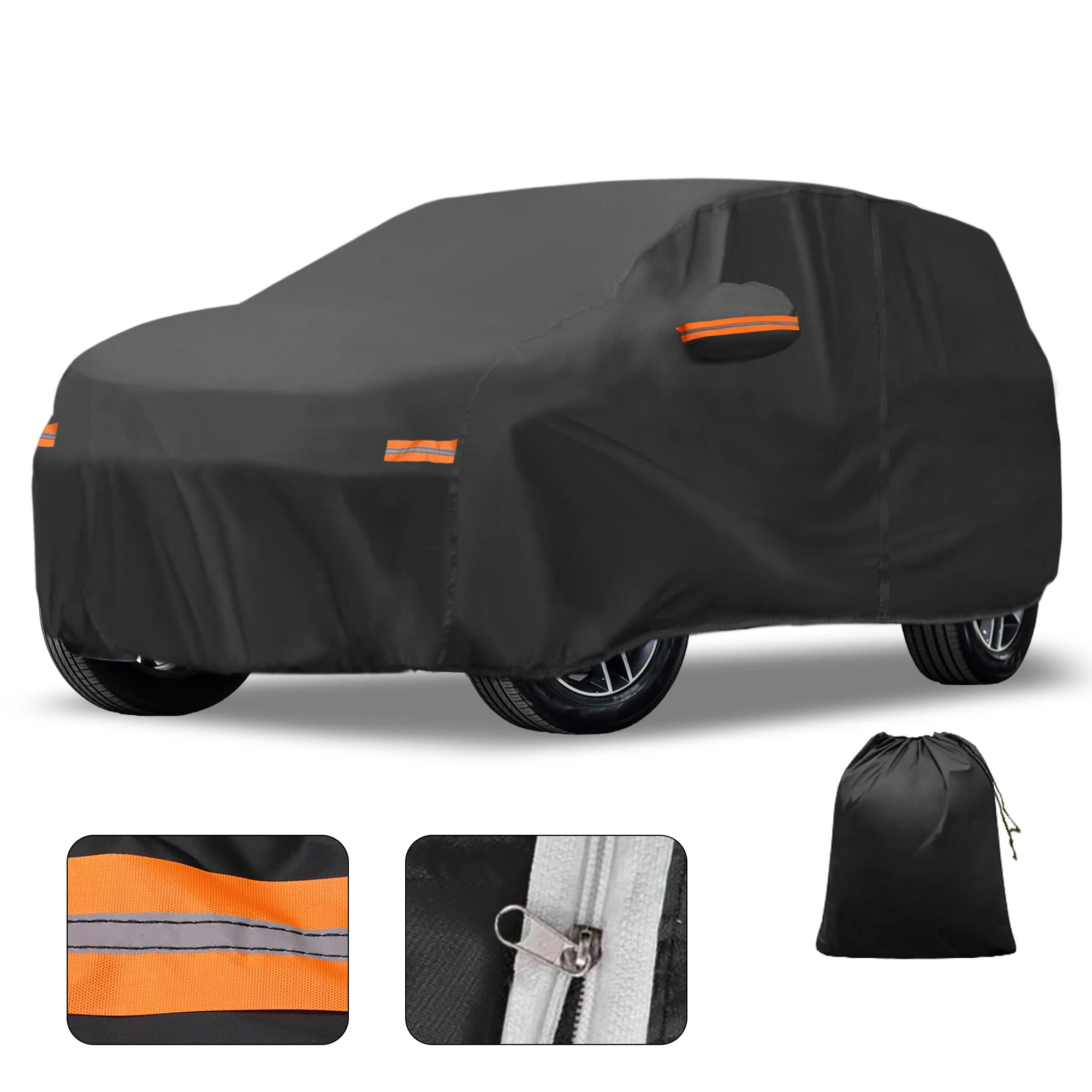غطاء سيارة Motoforti خارجي مقاوم للماء للحماية من الشمس والمطر مع سحاب باب الجانب الأيسر 210D-PU لفولفو XC40 #1